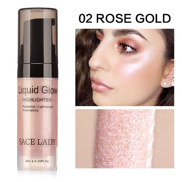 SACE LADY Face Highlighter Cream Liquid Illuminator Makeup Shimmer Glow Kit Make Up Facial Brighten Shine Brand Cosmetic