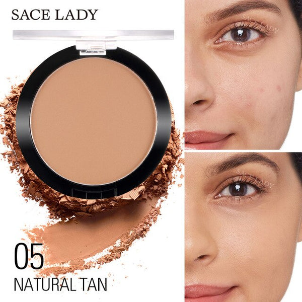 SACE LADY Face Powder Matte Makeup Pressed Translucent Natural Foundation Make Up Long Lasting Oil-control Compact Cosmetic