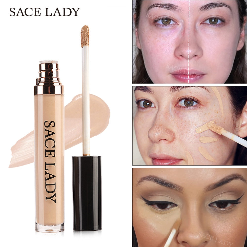 SACE LADY Full Cover Pro Concealer Cream Makeup Face Corrector Liquid Make Up Base For Eye Dark Circles Facial Natural Cosmetic