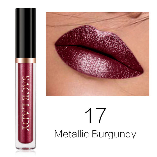 Glitter Lipstick Makeup Waterproof Metal Lip Gloss Tint Liquid Lip-gloss Shimmer Make Up Metallic Pigment Cosmetic