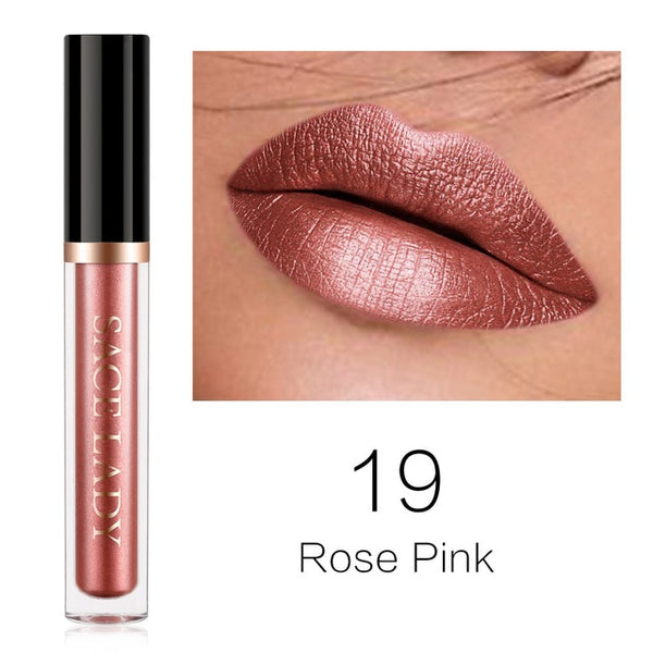 Glitter Lipstick Makeup Waterproof Metal Lip Gloss Tint Liquid Lip-gloss Shimmer Make Up Metallic Pigment Cosmetic