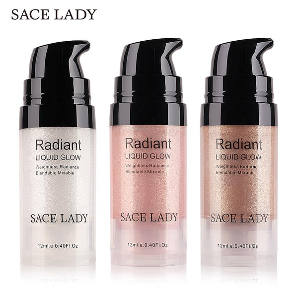 SACE LADY Liquid Highlighter Face Makeup Illuminator Glow Kit Make Up Brighten Shimmer Cream Facial Bronzer Contour Cosmetic