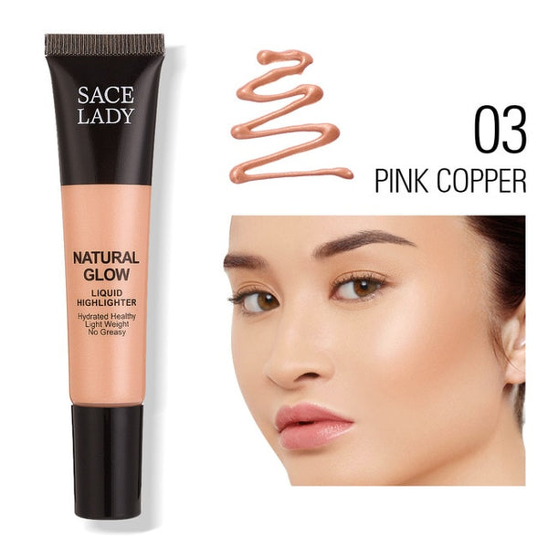 SACE LADY Liquid Highlighter Makeup Face Illuminator Cream Professional Shimmer Make Up Beauty Glow Kit Brighten Cosmetic