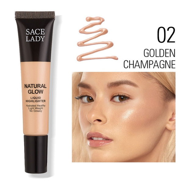 SACE LADY Liquid Highlighter Makeup Face Illuminator Cream Professional Shimmer Make Up Beauty Glow Kit Brighten Cosmetic