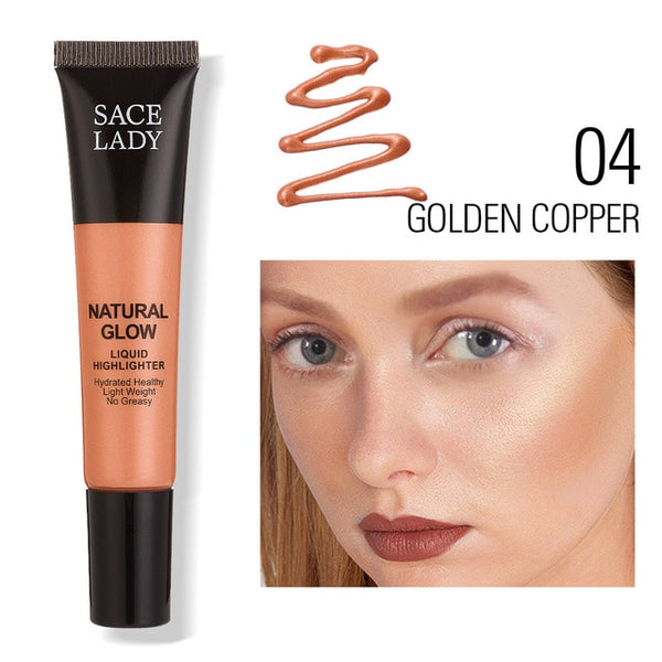 SACE LADY Liquid Highlighter Makeup Face Illuminator Cream Professional Shimmer Make Up Beauty Glow Kit Brighten Cosmetic