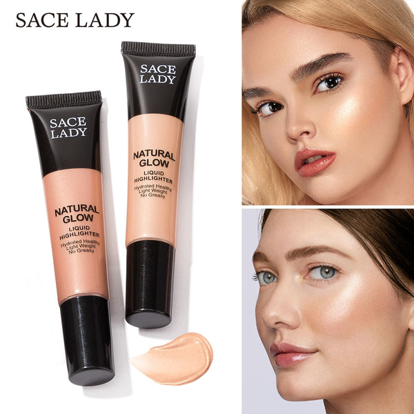 SACE LADY Liquid Highlighter Makeup Face Illuminator Cream Professional Shimmer Make Up Beauty Glow Kit Brighten Cosmetic
