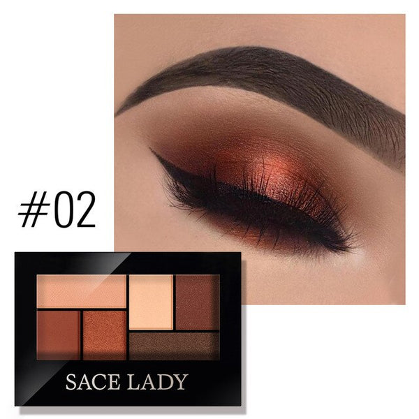 SACE LADY Matte Eyeshadow Palette MakeUp 8 Colors Glitter Eye Shadow With Brush Make Up Long Lasting Waterproof Natural Cosmetic