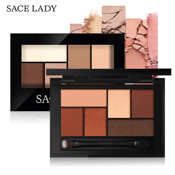 SACE LADY Matte Eyeshadow Palette MakeUp 8 Colors Glitter Eye Shadow With Brush Make Up Long Lasting Waterproof Natural Cosmetic