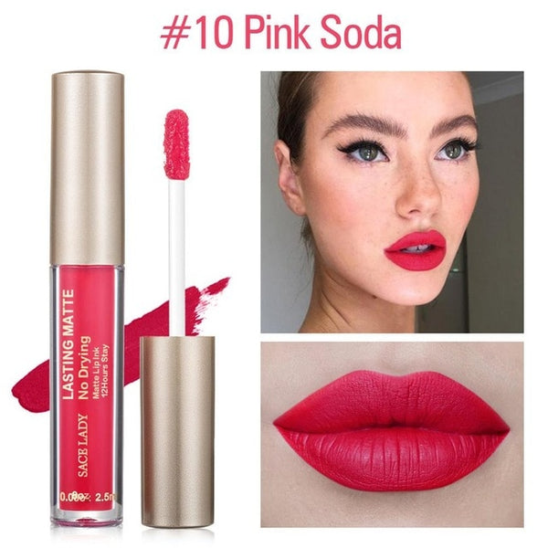 Matte Lipstick Makeup 23 Color Liquid Lipstick Red Nude Lip Tint Moisturizing Make Up