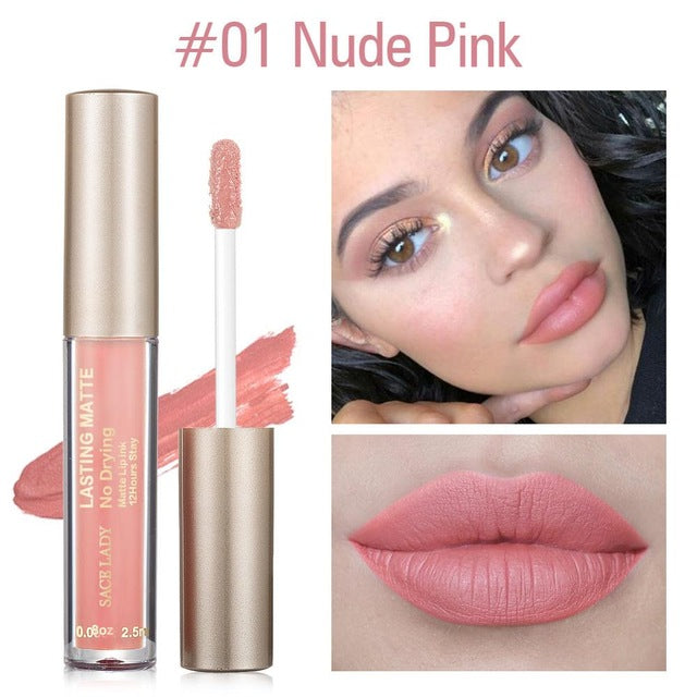 Matte Lipstick Makeup 23 Color Liquid Lipstick Red Nude Lip Tint Moisturizing Make Up Waterproof Long Lasting Cosmetic