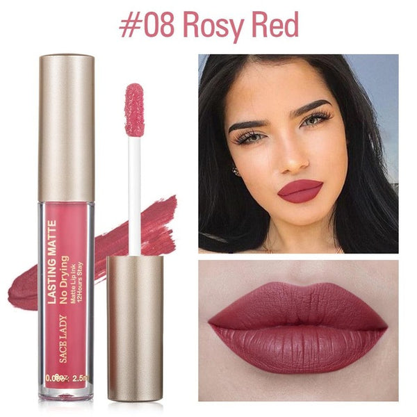 Matte Lipstick Makeup 23 Color Liquid Lipstick Red Nude Lip Tint Moisturizing Make Up