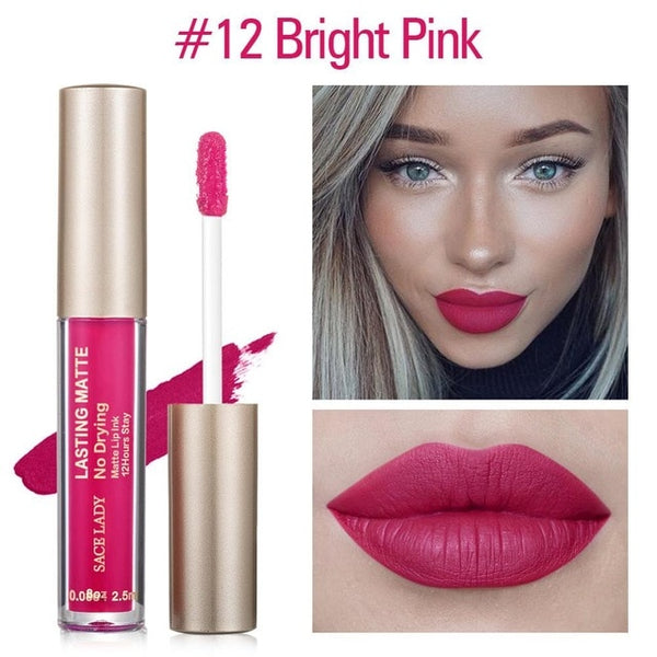 Matte Lipstick Makeup 23 Color Liquid Lipstick Red Nude Lip Tint Moisturizing Make Up