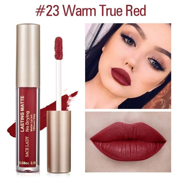Matte Lipstick Makeup 23 Color Liquid Lipstick Red Nude Lip Tint Moisturizing Make Up