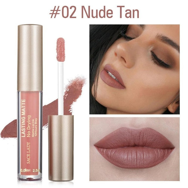 Matte Lipstick Makeup 23 Color Liquid Lipstick Red Nude Lip Tint Moisturizing Make Up