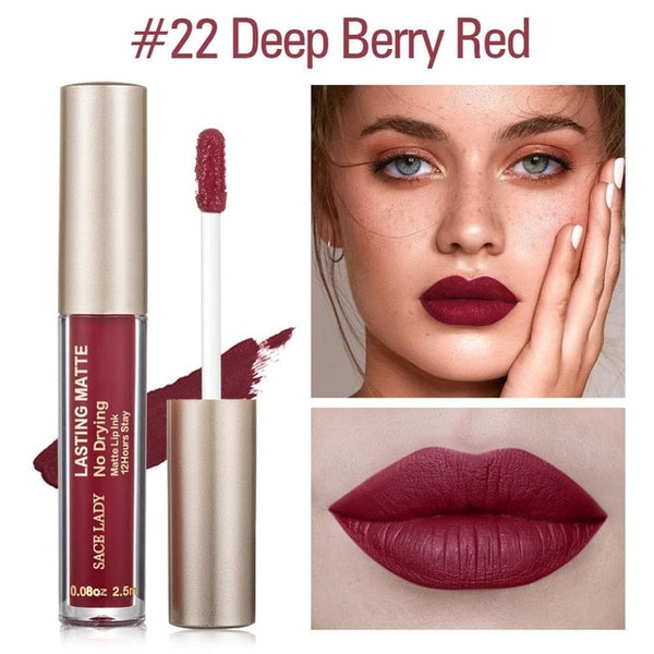 Matte Lipstick Makeup 23 Color Liquid Lipstick Red Nude Lip Tint Moisturizing Make Up Waterproof Long Lasting Cosmetic