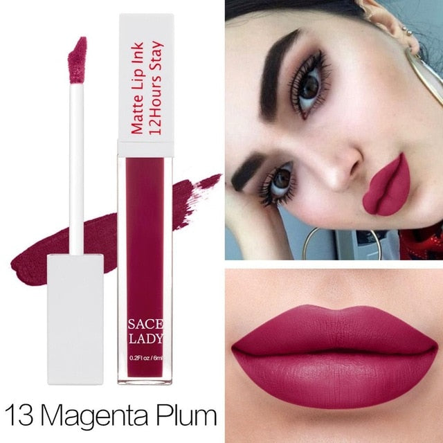 Matte Lipstick Makeup 23 Color Long Lasting Liquid Lip Stick Nude Lip Tint Make Up