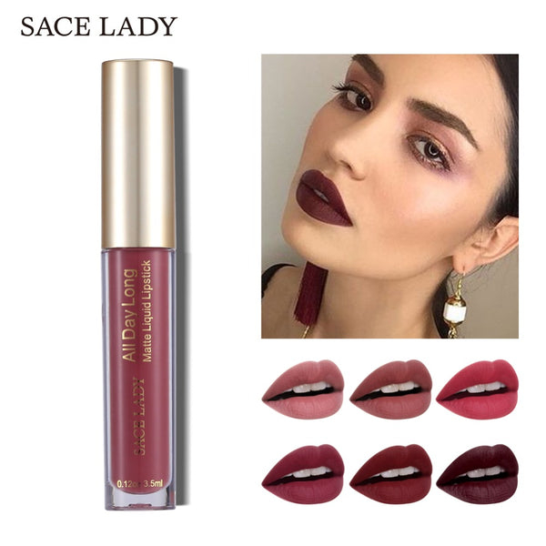 Matte Lipstick Makeup Liquid Lip Gloss Tint Make Up Waterproof Nude Lip Stick Long Lasting Lipgloss Brand Cosmetic