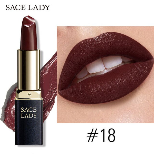 Makeup Waterproof Nude Lip Stick Make Up 18 Colors Pigmented Lipsticks Mate Beauty