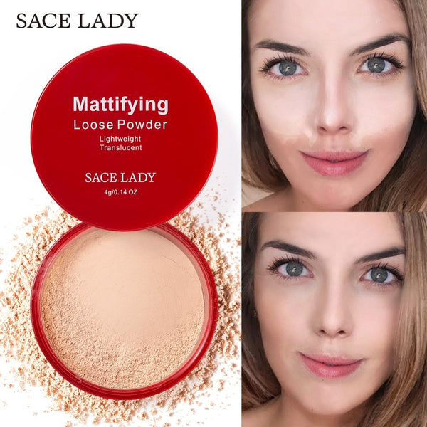 SACE LADY Matte Loose Powder Makeup Professional Face Setting Powder Oil-control Make Up Translucent Brighten Finish Cosmetic