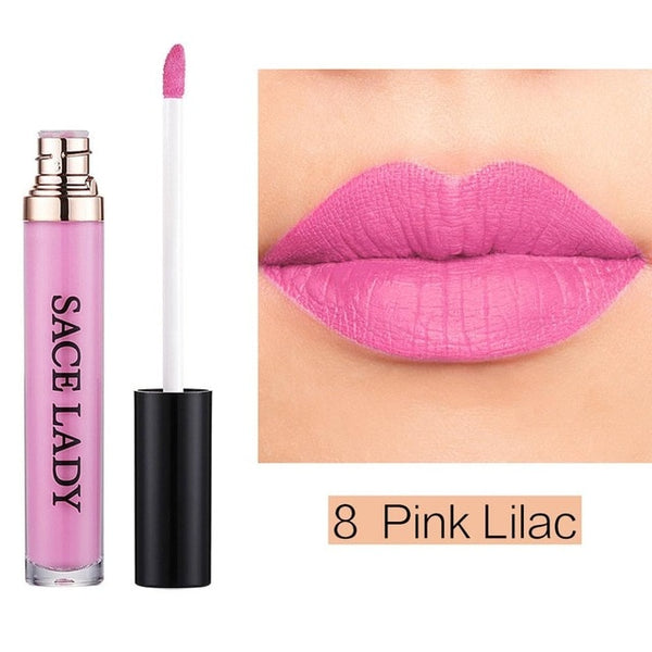 Matte Waterproof Lipstick 22 Colors Liquid Lip Gloss Tint Long-lasting Makeup Stick Nuke Paint Make Up Purple Pigment