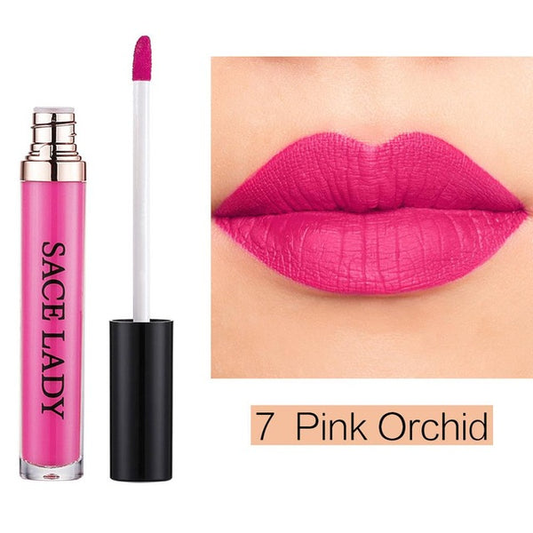 Matte Waterproof Lipstick 22 Colors Liquid Lip Gloss Tint Long-lasting Makeup Stick Nuke Paint Make Up Purple Pigment