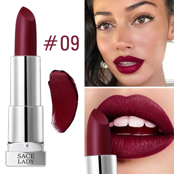 NEW Silk Matte Lipstick Makeup 9 Colors Waterproof Long-lasting Nude Lip Stick Make Up Natural