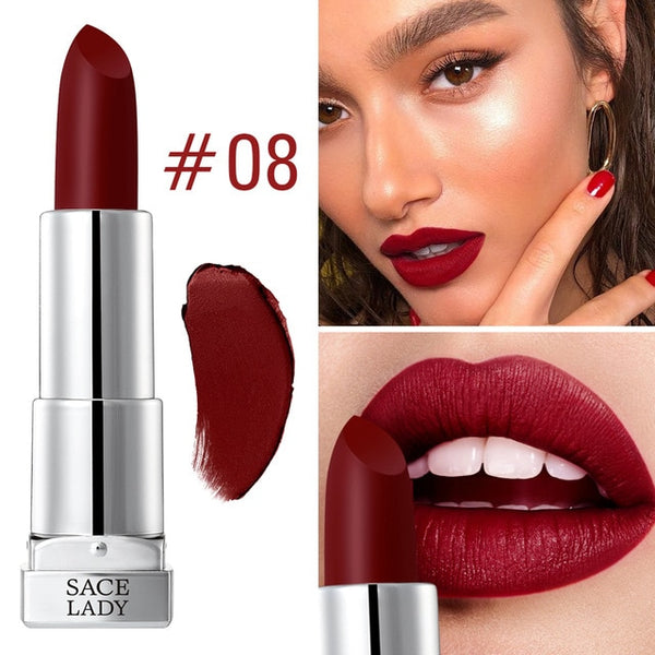 NEW Silk Matte Lipstick Makeup 9 Colors Waterproof Long-lasting Nude Lip Stick Make Up Natural
