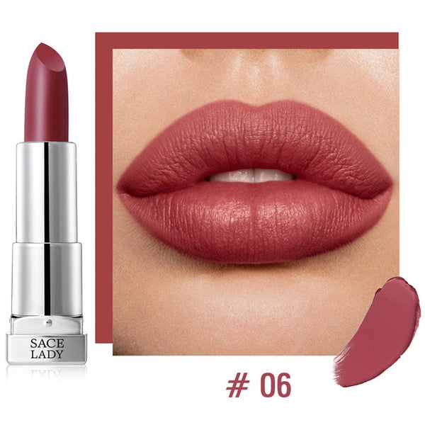 NEW  Silky Matte Lipstick Makeup Waterproof 9 Colors Pigmented Lip Stick Long-lasting Lips Make Up