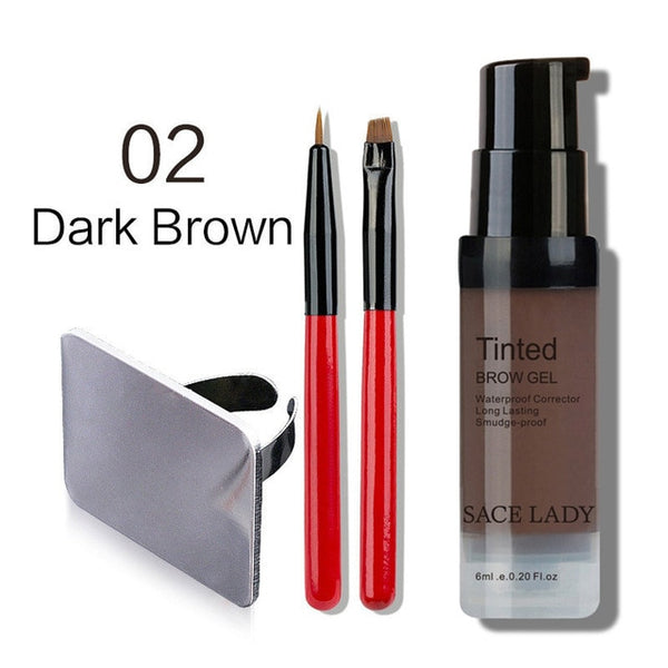 Waterproof Eyebrow Shadow Henna Makeup Enhancer Tint Brush Kit Eye Brow Gel Cream Make Up