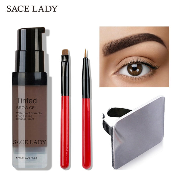 Waterproof Eyebrow Shadow Henna Makeup Enhancer Tint Brush Kit Eye Brow Gel Cream Make Up