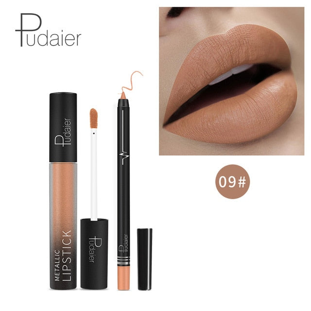 HOT 26Colors Kylijen Matte Liquid Lipstick Lipgloss +Lip Lipliner