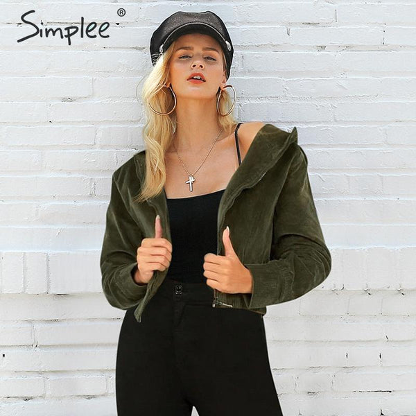 women jacket coat Long sleeve zipper casual
