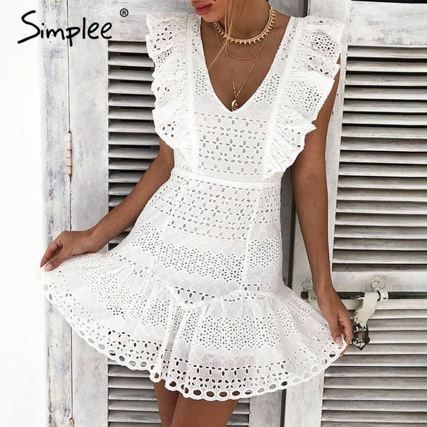 women summer dress Ruffled high waist