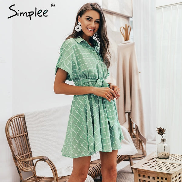 women dress Short sleeve A-line casual