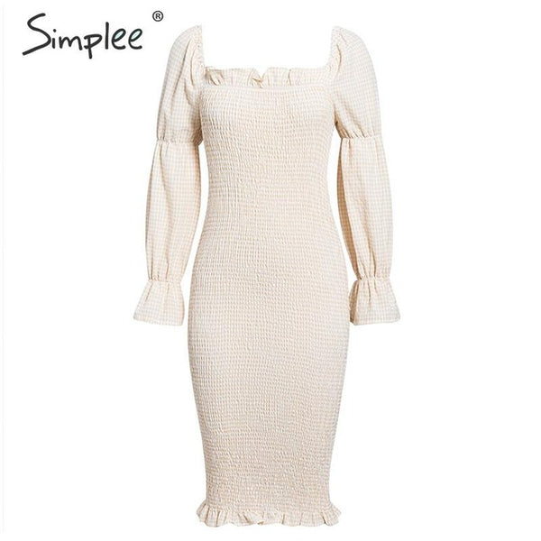 Simple Knitted off shoulder party dress