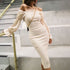 Simple Knitted off shoulder party dress