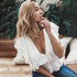 New Sexy v neck summer blouse women