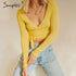 Sexy v-neck women crop tops