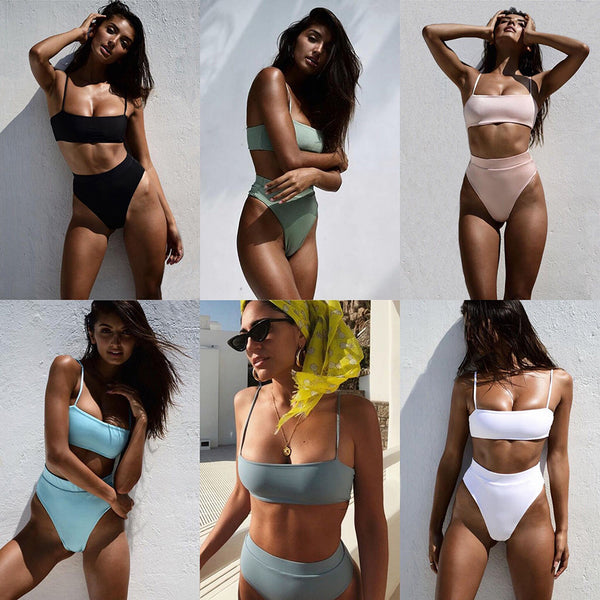 Sexy Bikinis Solid Push Up Bikini