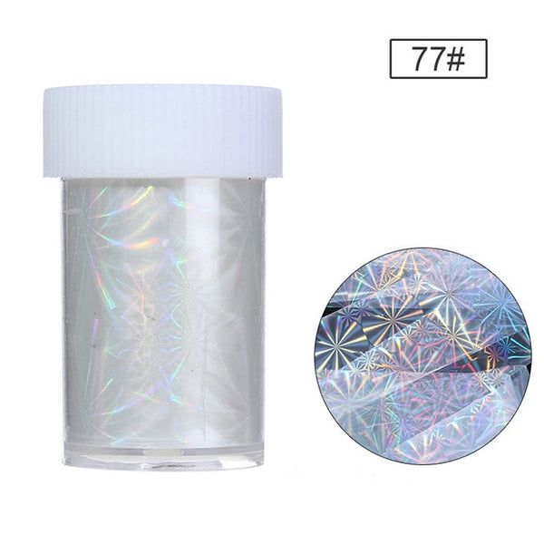 holographic Starry Stickers Nail Foil 4*100cm Holo Glitter Transfer Sticker 8 Patterns Manicure Nail Art Decoration